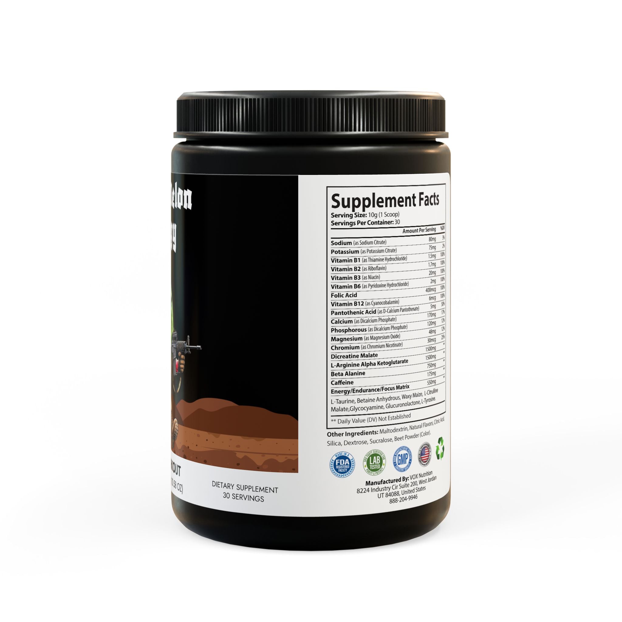 Tacti-Melon Pre-Workout, Watermelon Flavor (300g, 10.58oz)